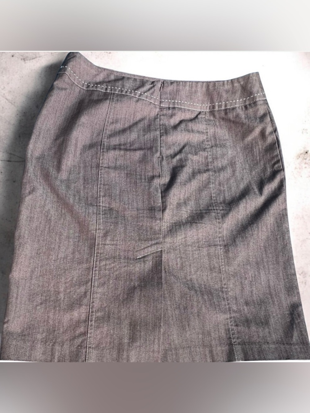 Tribal Brown. A-Line Skirt with Stitch Detail. Size 10.